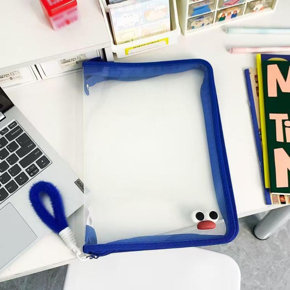 Плюшевая сумка-органайзер для хранения с ручкой, прозрачный держатель для канцелярских товаров, модные сумки-папки