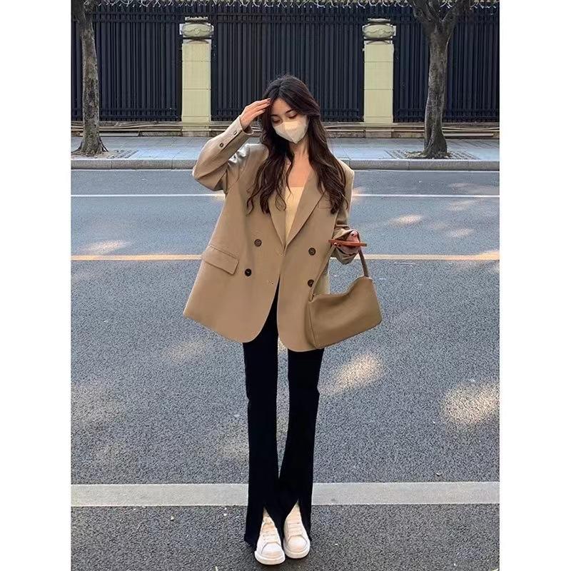 Women Fitted Long Sleeve Blazer Casual Office Solid Color