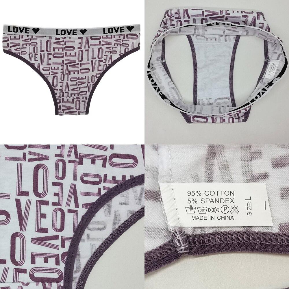 Women Underwear Panties Ladies Knickers LOVE Fashion Cotton Briefs Low Waisted Everyday Lingerie Lot 6 PCS