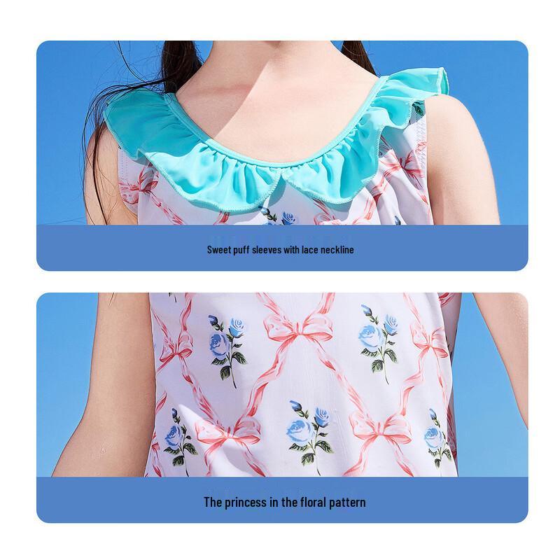 ASK JUNIOR Girls' Floral One-Piece Swimsuit