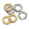 20pcs Stainless Steel Double Hole Texture Circle Ring Gold Color Charms Pendants Earrings Conectors for Jewelry Making DIY