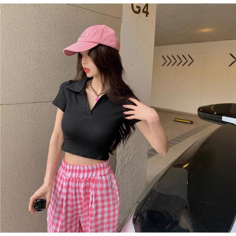 Футболка с открытыми плечами Pure Wind, женская летняя облегающая футболка Spice Girl Crop Slimming Design Top