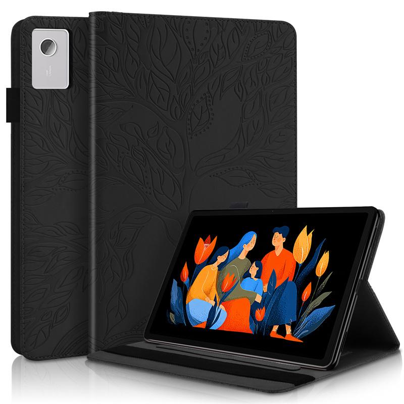 Кошелек-книжка из ПУ-кожи с тисненым узором в виде дерева для Lenovo Idea Tab Plus 12.1 и Xiaoxin Pad 12.1 со функцией подставки и магнитной застежкой