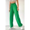 Женские зеленые брюки-палаццо с эластичной резинкой на талии, тренд летнего сезона, мода
