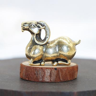 Латунные фигурки козла, животные, миниатюрные поделки, настольная игрушка-питомец, украшения, декоративные элементы для чайного набора