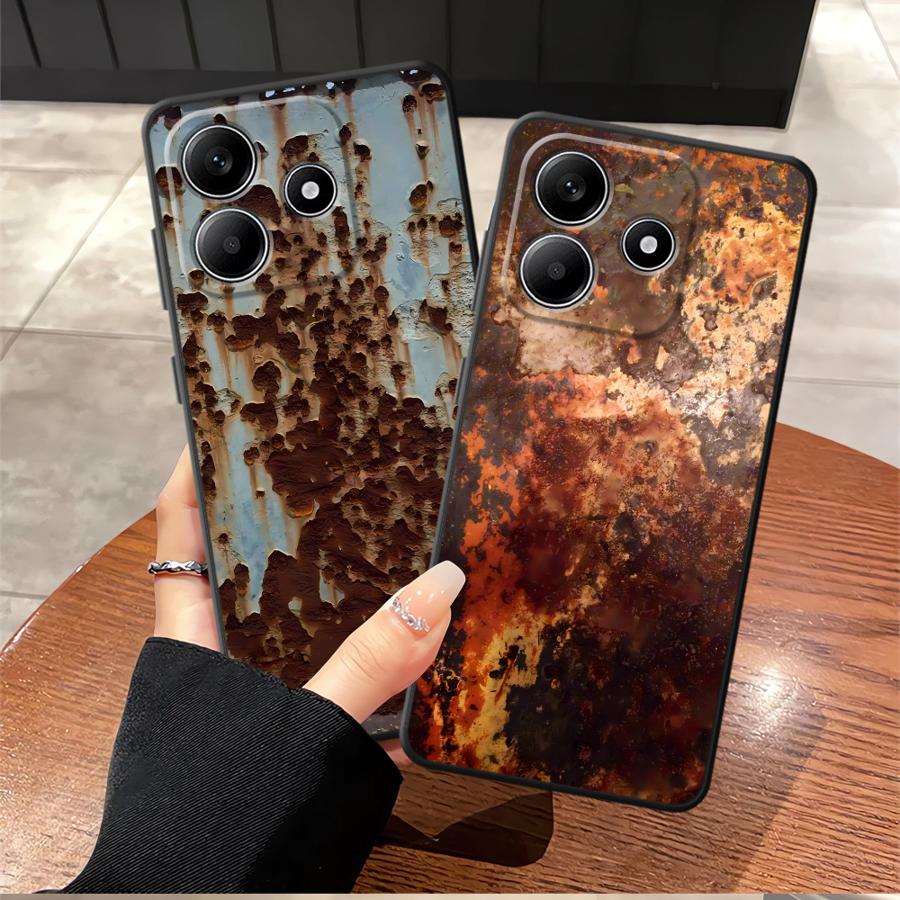 Case for Xiaomi Redmi Note 10S 11S 11 13 12 Pro Plus 9s 12S 10 9 8 Pro Soft Back Phone Cover Retro Rust Design