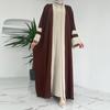 Eid Muslim Dress Abayas Women Two Piece Set Musulman Ensembles Morocco Ramadan Caftan Abaya Kaftan Dubai Arab Long Robe