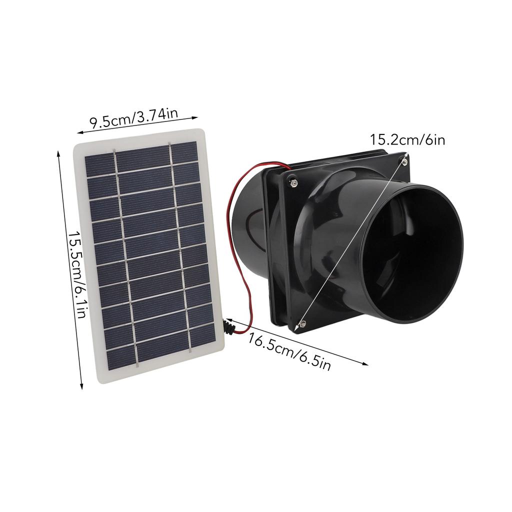 10W 12V Solar Powered Exhaust Fan Round Pipes Solar Panel Ventilation Fan Kits For Attics Greenhouses RVs and Boats