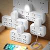 Медный USB Ночник Розетка с Независимым Выключателем, Многофункциональный Конвертер для Дома и Офиса