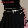 Fashion Butterfly Knot Belt Pu Leather For Summer Dress Accessory Women
