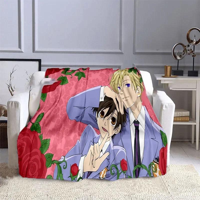 Ouran High School Host Club Anime Customized Blanket Plush Flannel Decoration Bed Home Throw Sofa Blanket Unisex Children Gifts