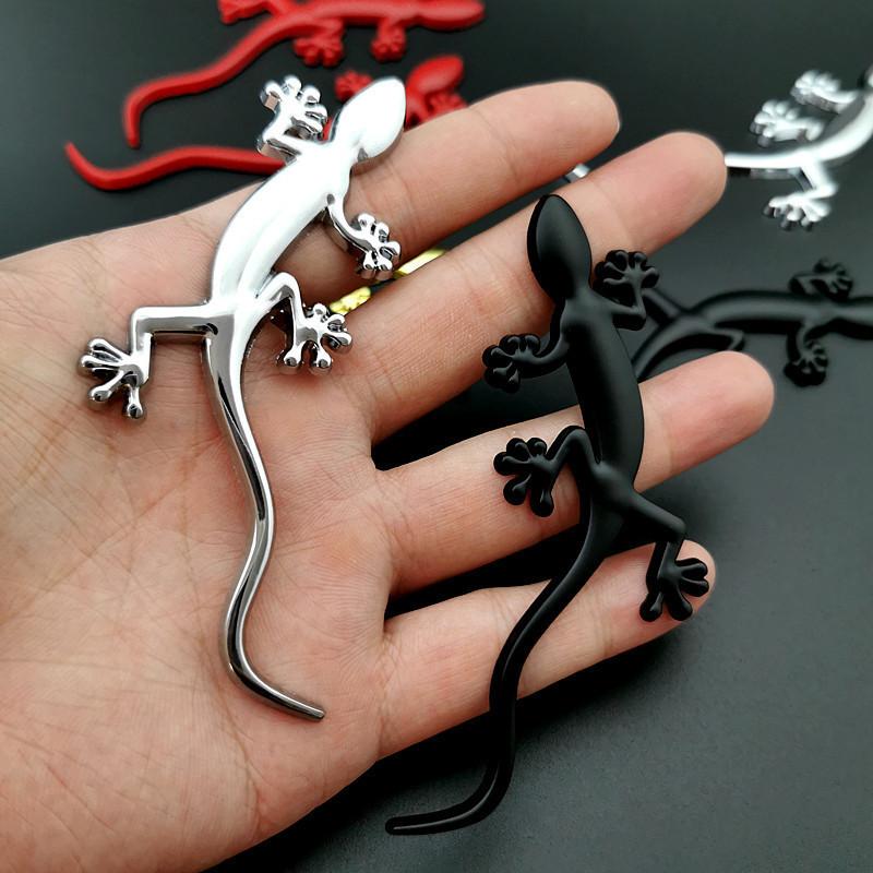 3D Metal Gecko Lizard Rear Trunk Body Emblem Badge Sticker Decals