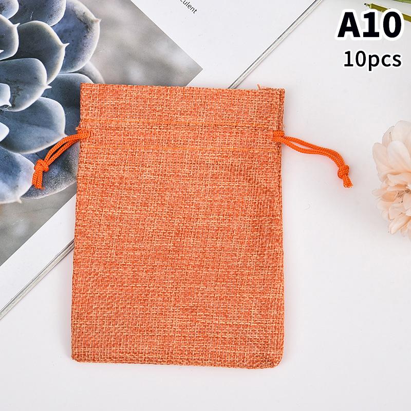 10 шт. 10X14 см джутовый подарочный мешочек ручной работы натуральный мешочек хлопок лен подарочная упаковочная сумка мешочек для хранения ювелирных изделий