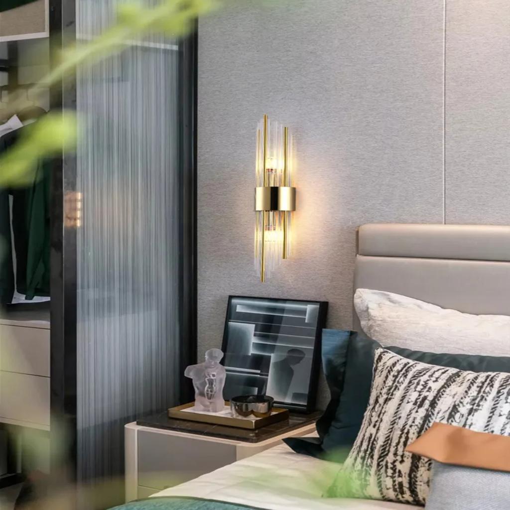 New Glass Wall Lamp Living Room Bedroom Loft Stairs Aisle Indoor Art Decor Modern Gold Sconce Led Wall Light Fixture 2024