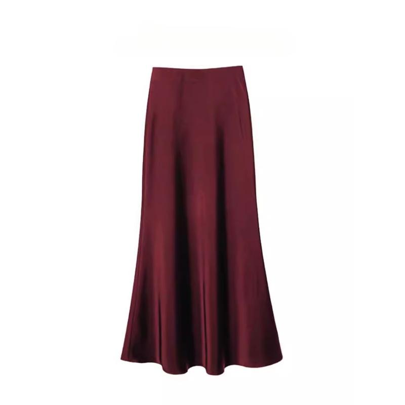 Bust Skirt Spring New High Waist Thin Silky Long A-shaped Hip Skirt Fishtail Skirt