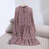 Spring 2025 Women's Casual Floral Print Long-Sleeve Dress