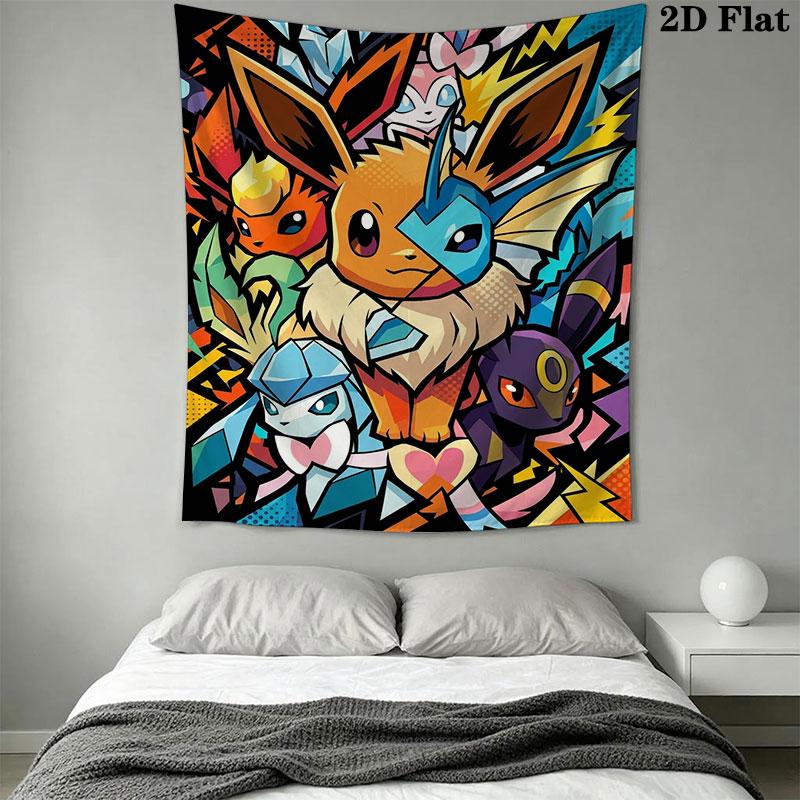 Pokémon Egg Hatch Wall Hanging Printed Fabric Blanket Decorative Tapestries for Bedroom Living Room Home Decor