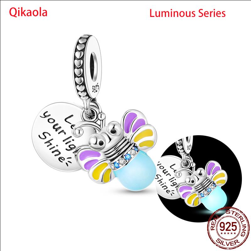 Original 100% sS925 Sterling Silver Luminous Octopus Ocean Series Charms Fit Bracelet DIY Beads Ms Jewelry Gift New In