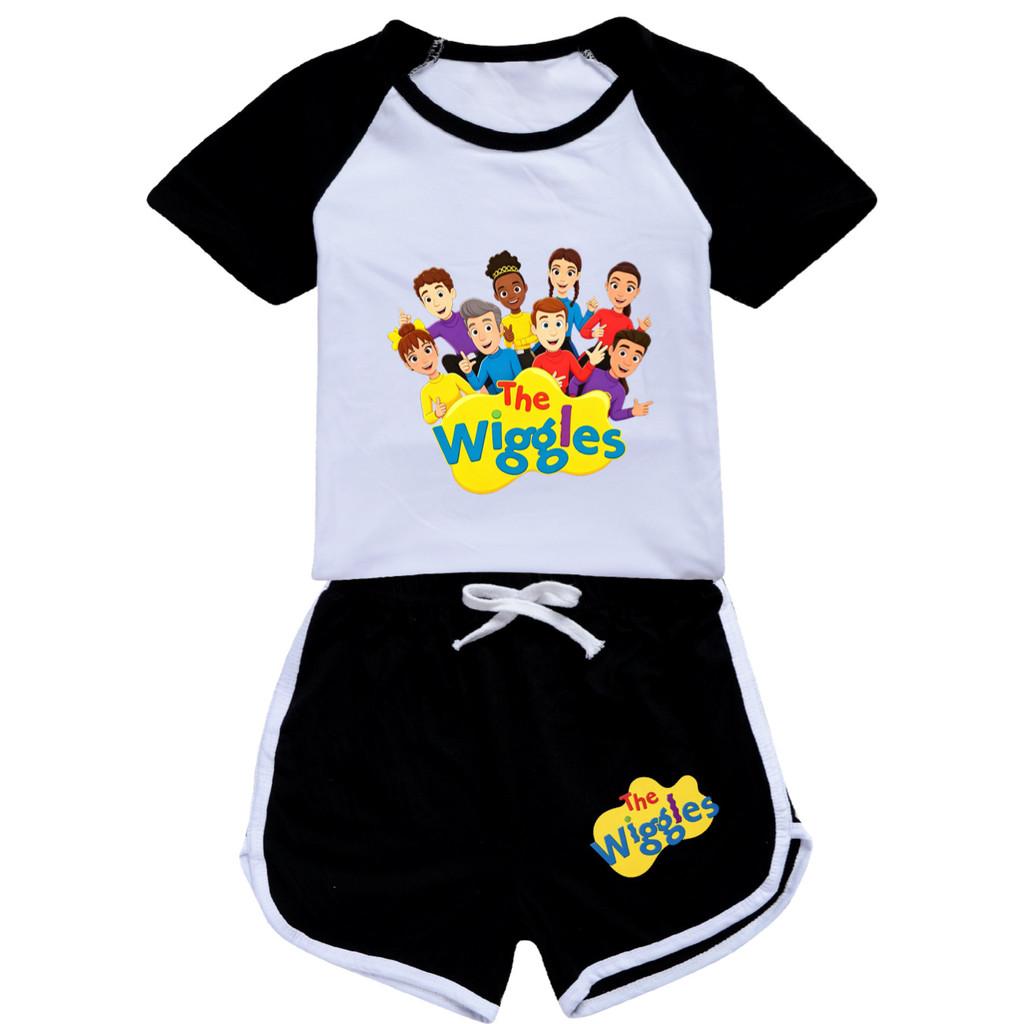 5746 Kids Boys Girls The Wiggles Round Neck T-shirt Shorts Tracksuit Sets