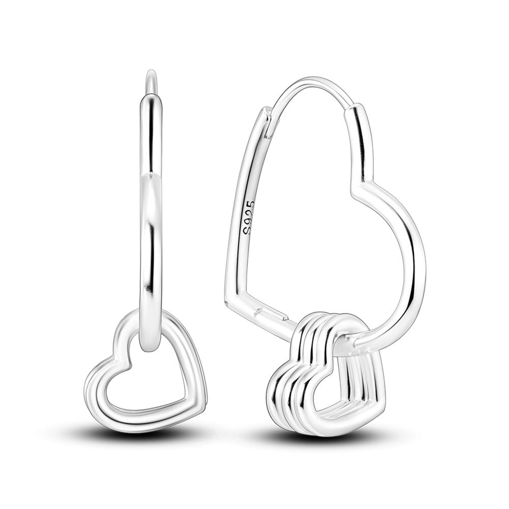 Woman Hoop Earrings 925 Silver Infinite Love Heart-Shaped Earrings For Women Earrings Jewelry Gifts