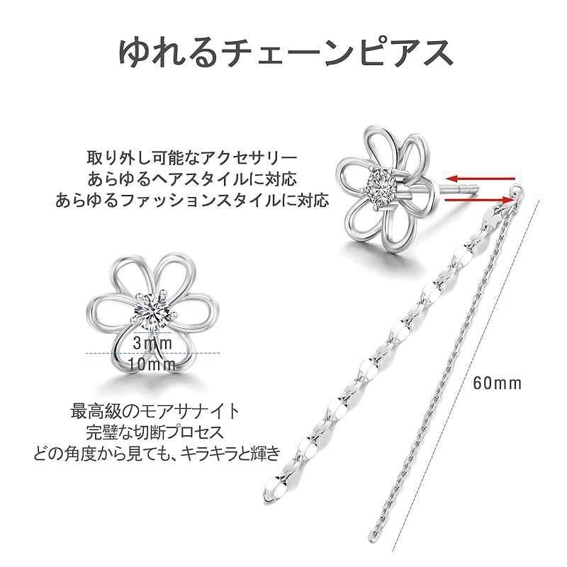 Moissanite Earrings Diamond Earrings Ladies Earrings Highest Grade Color Grade VVS1 D Color Moissanite Both Ears S925 Silver 18K White Gold Plating