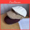 Newsboy Cap Stylish Women Casual Breathable Beret Hat With Plaid Brim Wide