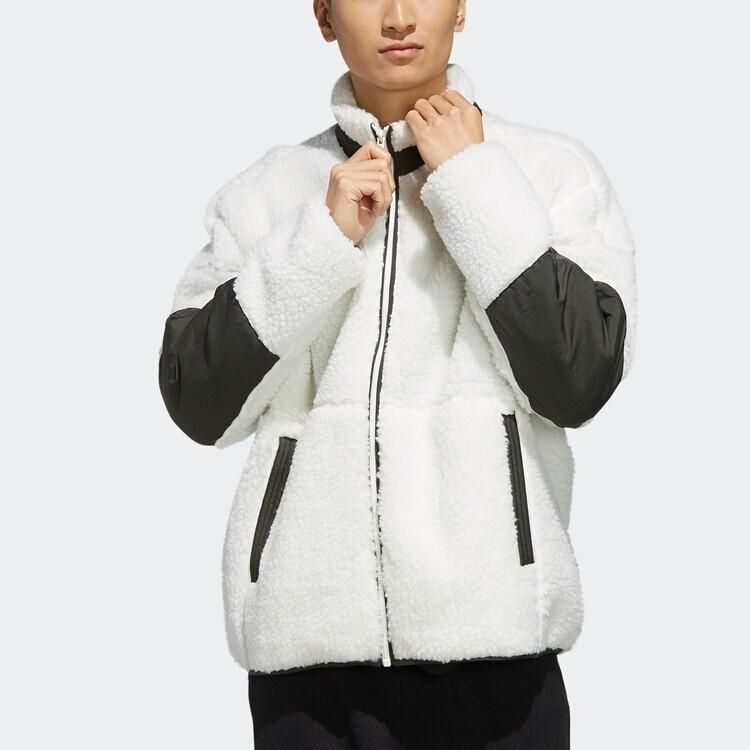 Adidas S2s Boa Fleece Warm-Up Jacket With Stand Collar Men Jackets White ED1922