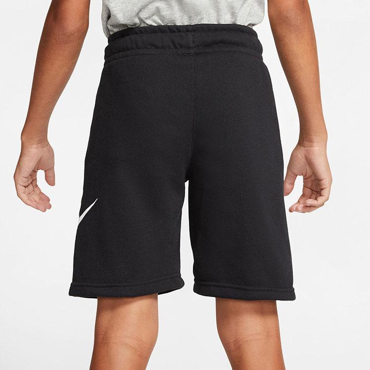 Nike Детские шорты прямого кроя с принтом логотипа из хлопка, детские шорты черного цвета CK0509-010