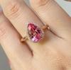 Luxury Supply Gold Ring Female, Pink Diamond Water Drop High Carbon Zircon Diamond Ring Ring Direct Sales