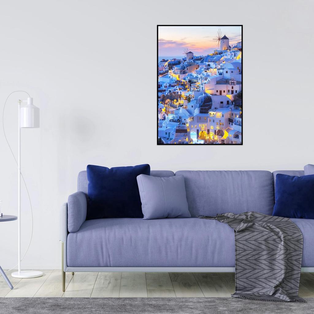 CHengQiSM 1000 деталей пазла Греция Пейзаж Взрослый Эгейское море Стильный интерьер Подарок x 50 Санторини, (70 см)