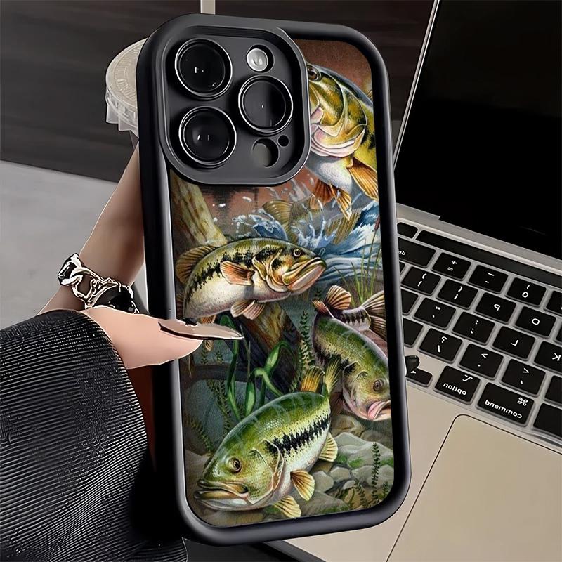 Чехол для телефона iPhone 17 Air 16E 15 16 Pro Max Удочка с карпом Чехол 14 Plus 13 12 Mini Мягкий силиконовый Fundas