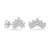 Маленькие серьги-гвоздики с короной из стерлингового серебра 925 пробы с несколькими циркониями