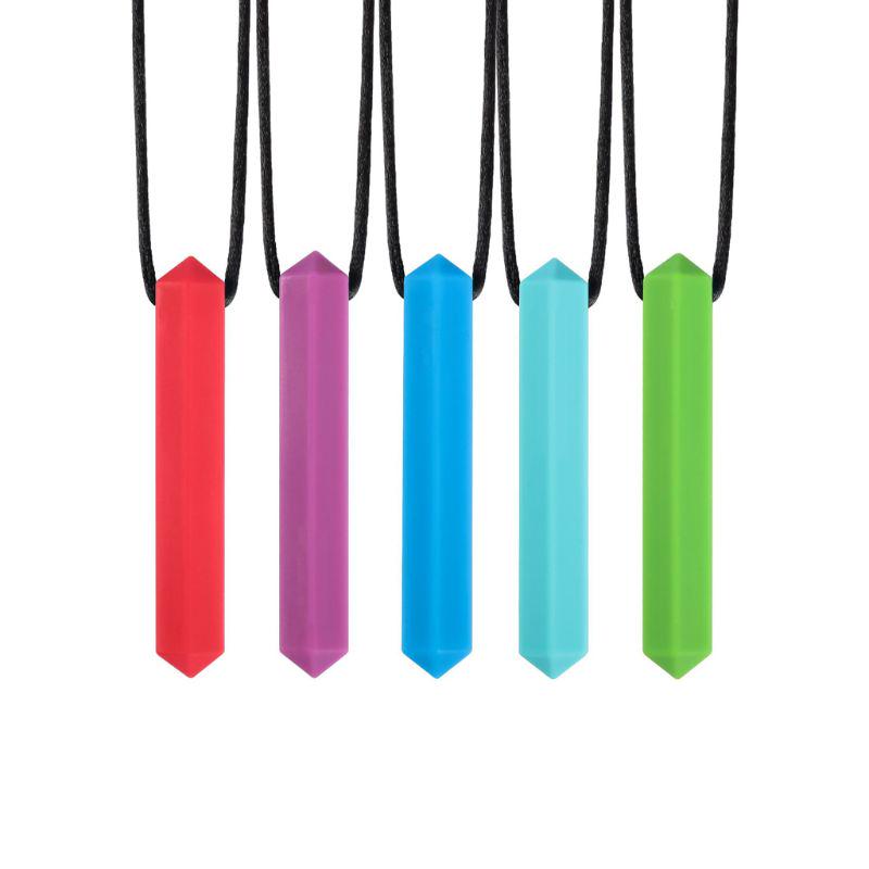Sensory Crayon Teether Necklace Best Tools for Autism and Teething Chewy Toys