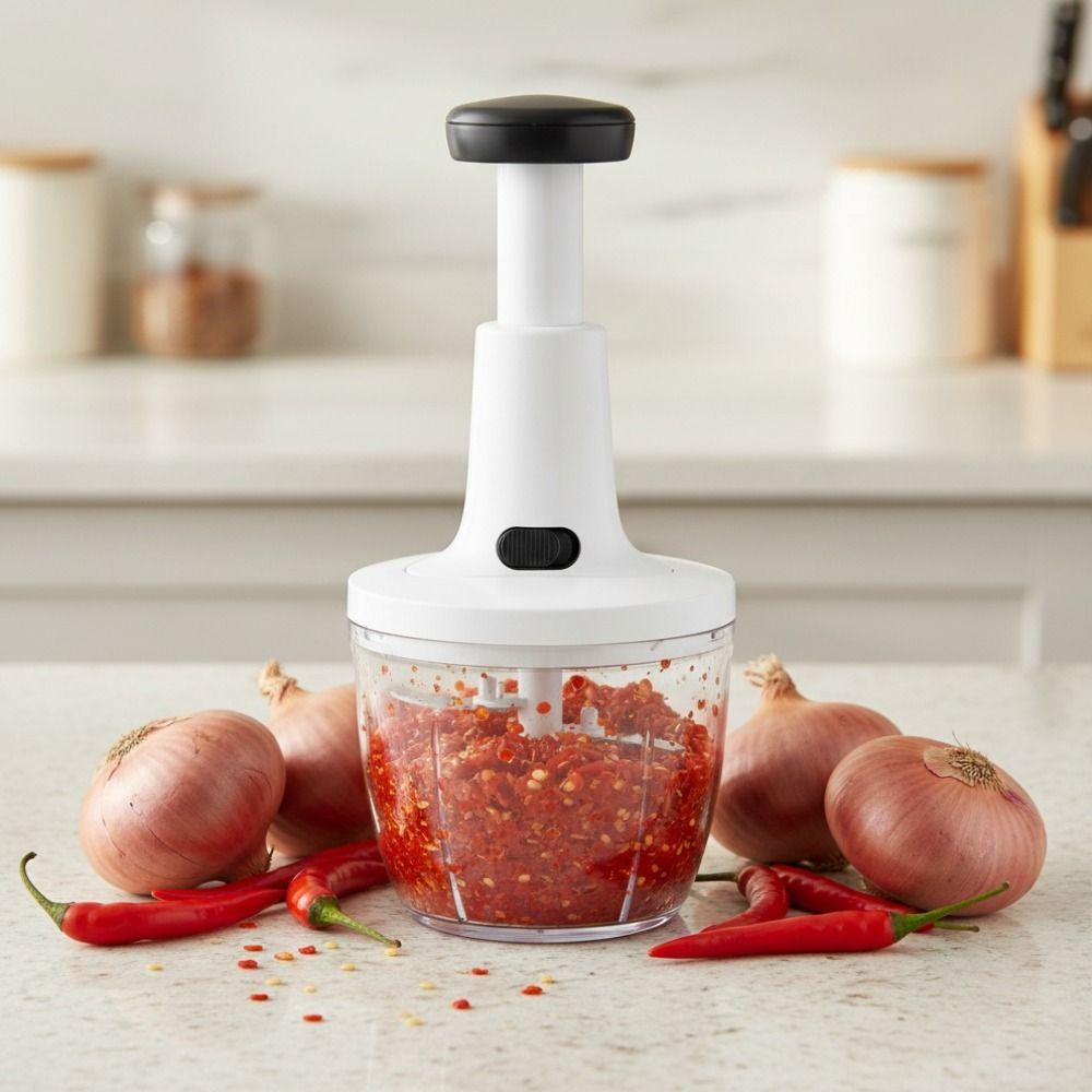 Kitchen Gadgets Hand-pulled Manual Garlic Chopper Sharp Effort-saving Meat Mincer Efficient Stainless Steel Garlic Masher Chef