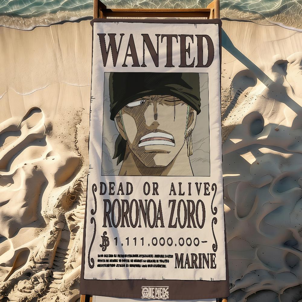 O-One Piece-S Ророноа З-Зоро Полотенце Спортивное Быстросохнущее Туристическое Снаряжение для Кемпинга Песозащитное Мягкое Легкое Большое Пляжное Полотенце