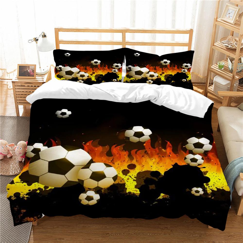 Комплект постельного белья 2/3 шт. пододеяльник, пододеяльник с 3D футбольным принтом, домашнее постельное белье, полиэстер, микрофибра, моющийся для спальни