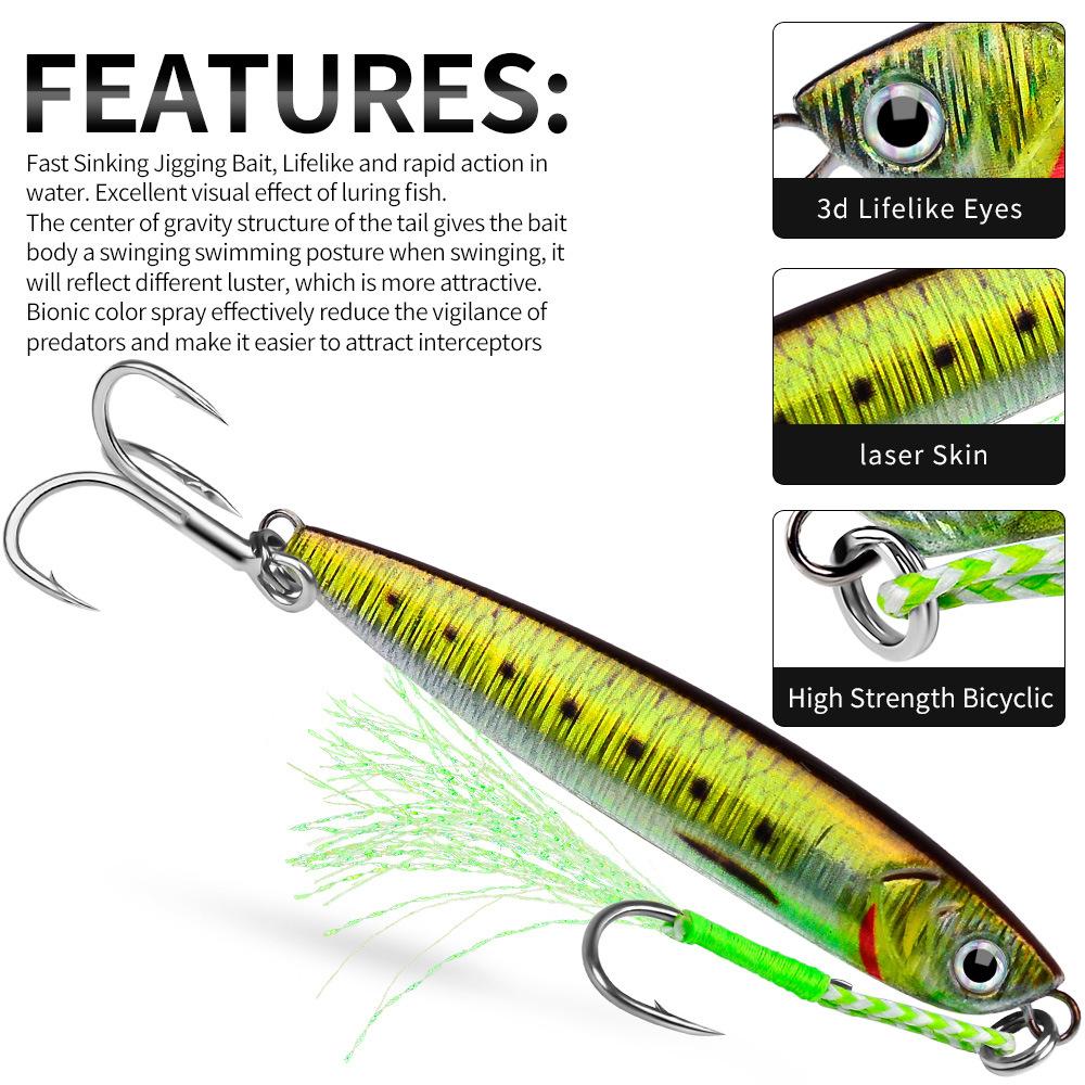 3D Printing Lure Iron Plate Simulation Lure Bait Long Throw Submerged Metal Bait 10g-40g Quick Draw Iron Plate