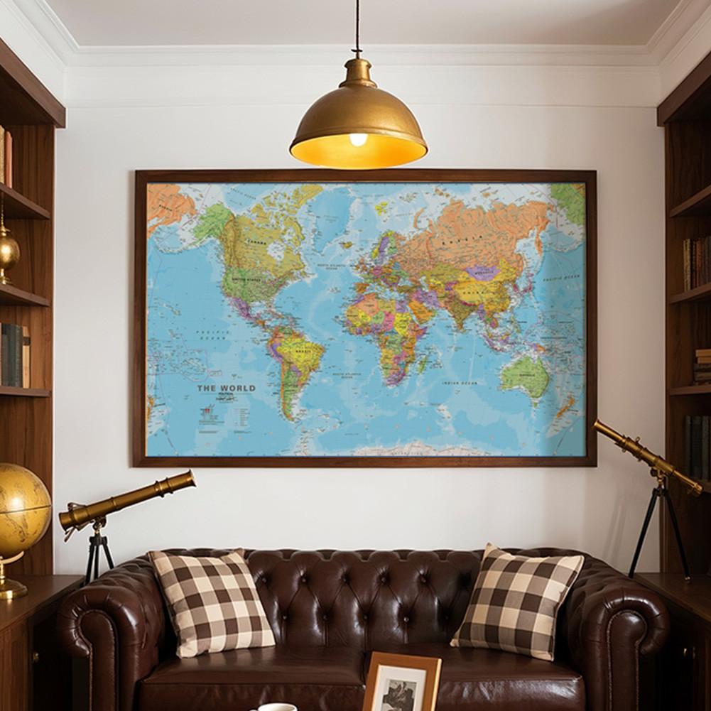 A0-84.1*118.9cm Decorative Hanging Picture World Map Wall Art Poster Painting Without Frame Gift Travel Tools