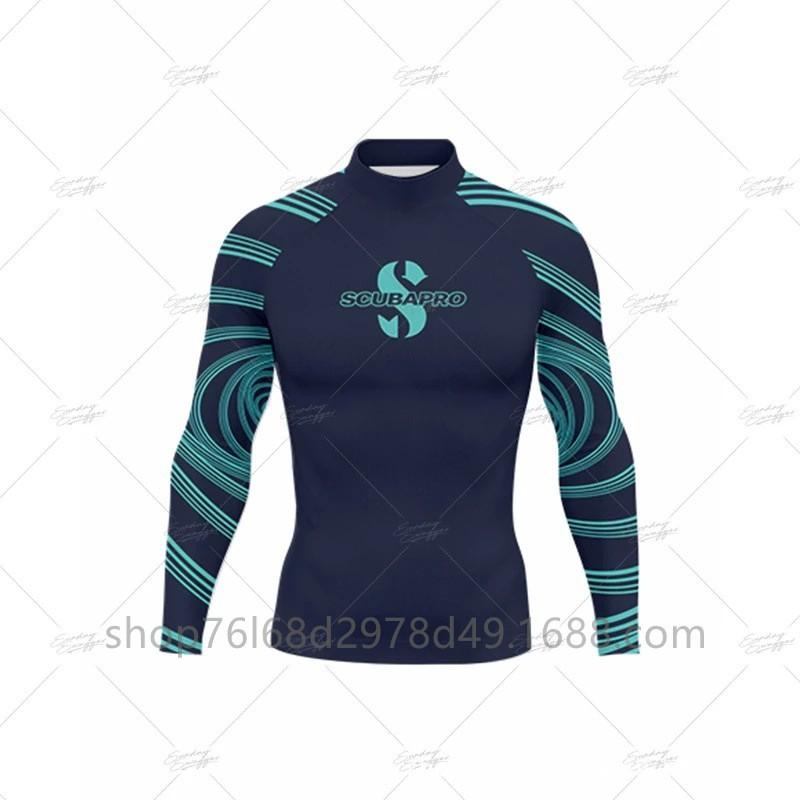 UV Protection Rash Guard Snorkeling Diving Surfing Long Sleeve High Neck Quick Dry Swimwear Top