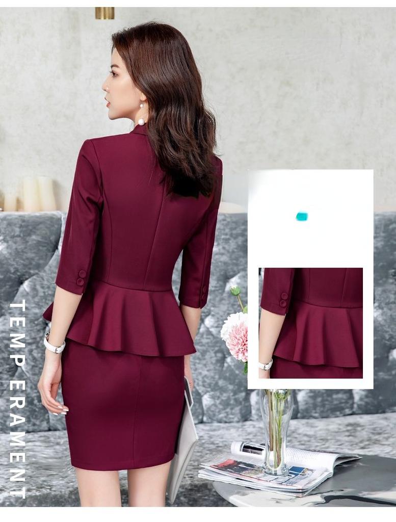 Женская высококачественная профессиональная одежда, костюм, юбка с рукавами семь четвертей, комплект курток