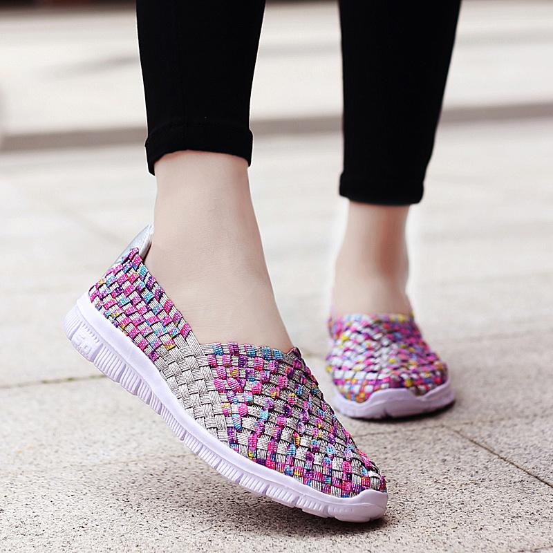 Summer Women Sneakers Comfort Casual Nurse Plus Size Flats Loafers Soft Beach Walking Sports Shoes Lightweight Slip On