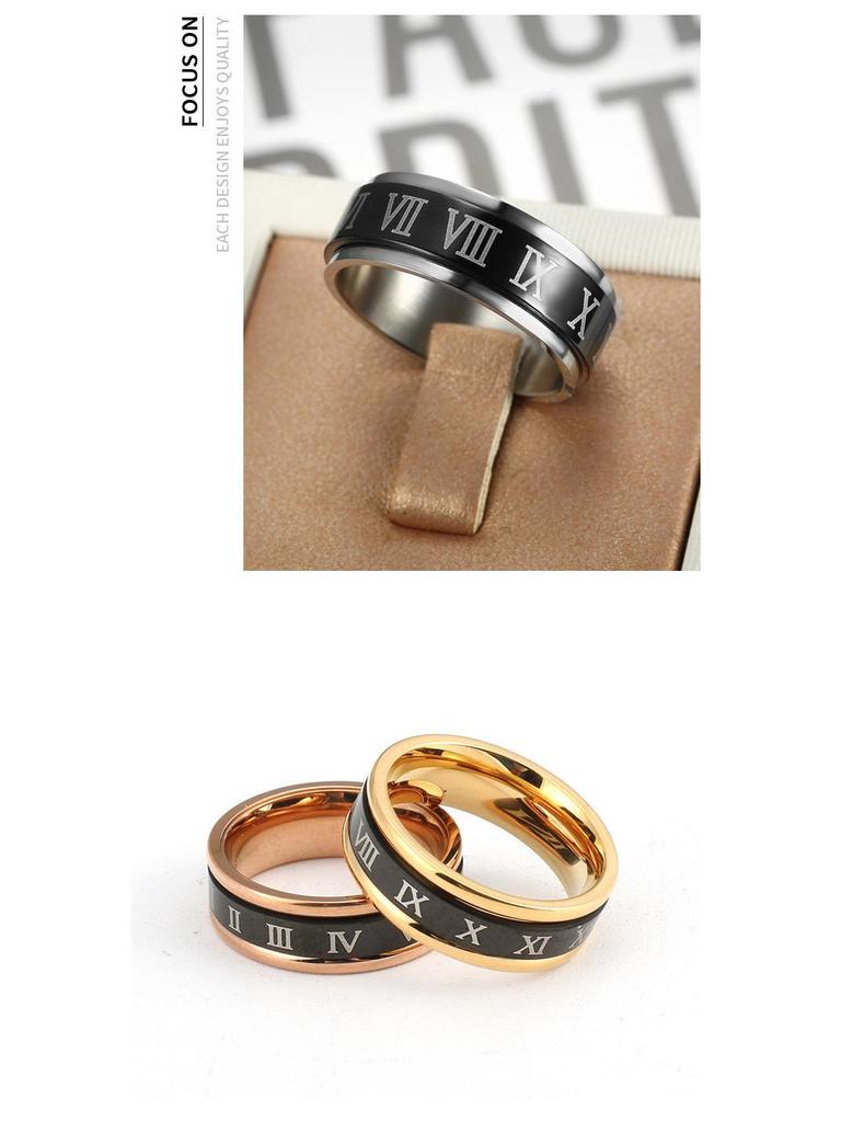 Трендовое вращающееся кольцо для пары из нержавеющей стали с римскими цифрами