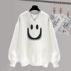 Women's Autumn and Winter White Cotton Sweatshirt Niche Design Loose Fleece Padded Jacket