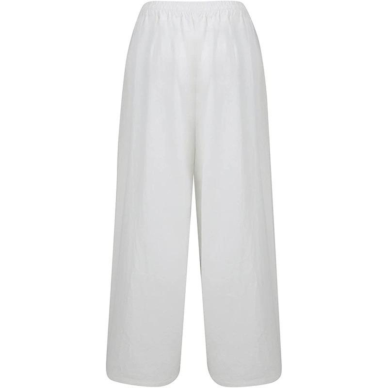 Women S Casual Cotton Linen Blend Wide Leg Pants