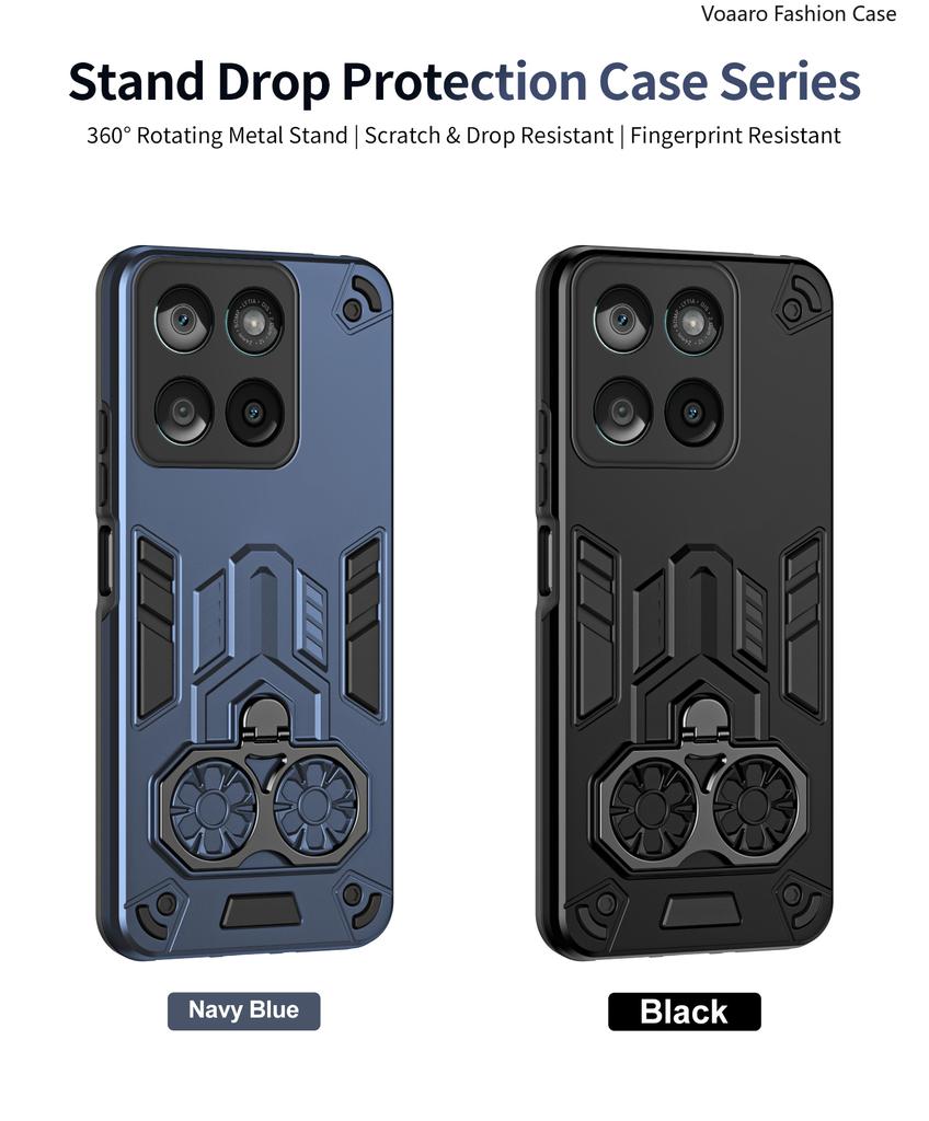 Dual Ring Armor Cover for Motorola Moto Edge 60 Pro 5G Case for Motorola Edge 60 Stylus Fusion 50 Neo Rotate Metal Bracket Case