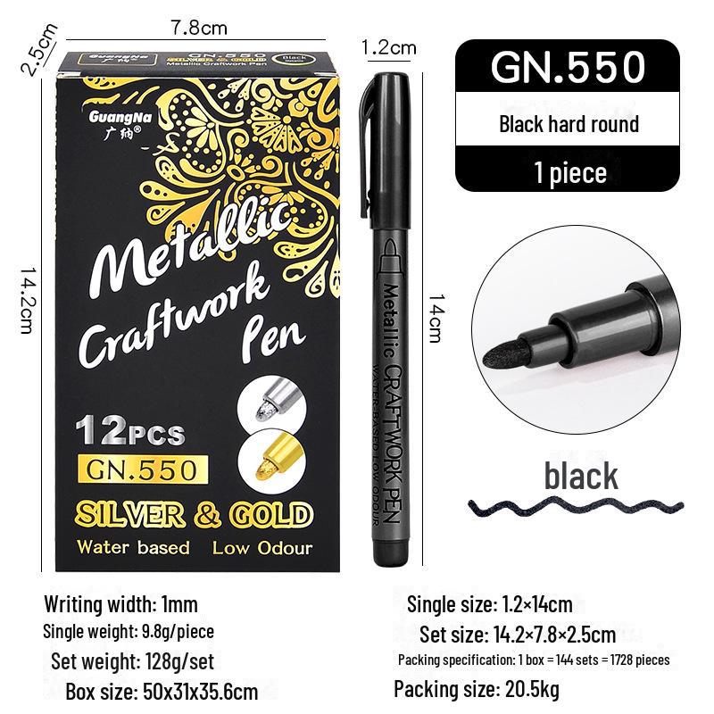 Guangna 550 Набор маркеров с золотой и серебряной краской для покрышек, произведений искусства и граффити