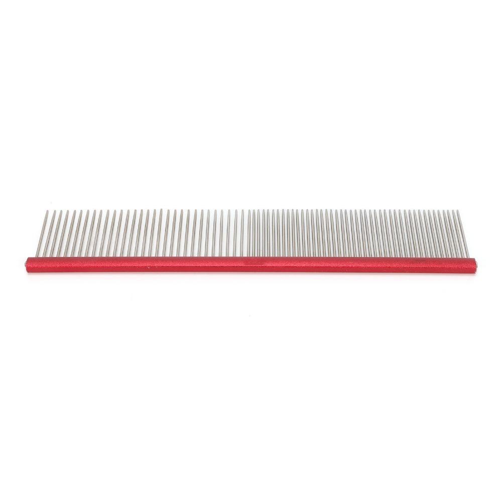 Non Slip Handle Dog Grooming Comb Metal Dual Teeth Comb Pet Straight Comb Dog Cat Grooming