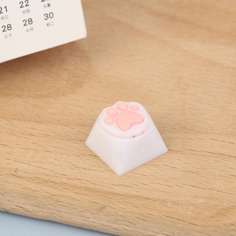 Cute Cat Paw Keycaps For Mechanical Keyboard Cherry Mx Switch Diy Custom Key Cap Soft Silicone Keycup Artisan Pink Color