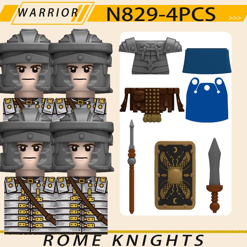 MOC Средневековый Военный Рим Рыцари Серия Строительные Блоки Замок Солдаты Фигурки Аксессуары Щит Кирпичики Рождественские Игрушки Подарки