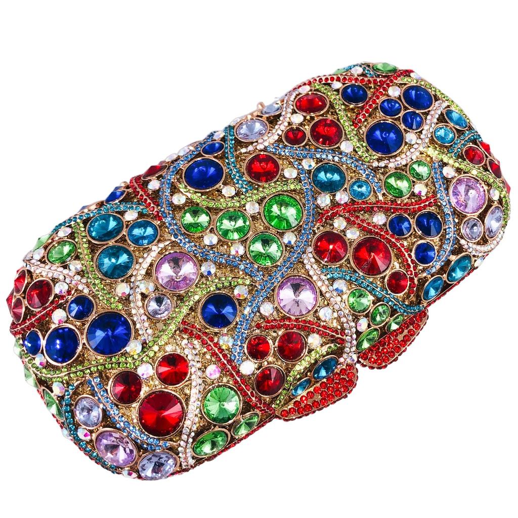 Boutique De FGG Цветные Женские Вечерние Сумки и Клатчи, Жесткий Кристальный Клатч-Кошелек для Вечеринки, Блестящий Клатч-Сумка со Стразами